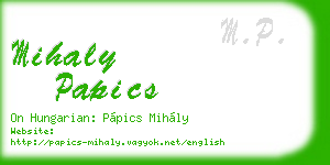 mihaly papics business card