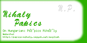 mihaly papics business card